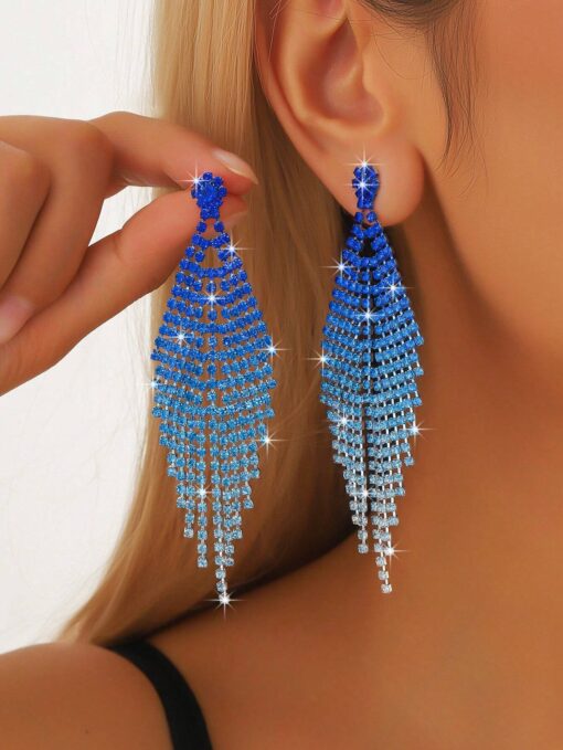 SHEIN 1 Pair Of European And American Style Luxury Tassel Earrings