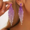 European And American Style Luxury Tassel Earrings Charming Purple