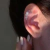 SHEIN 1pc Cute Copper Mini Star Shaped Ear Clip, Embedded With Zirconia Stone, Suitable