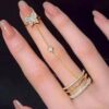 SHEIN 1pc Fashionable Butterfly Style Ring With Rhinestones For Women