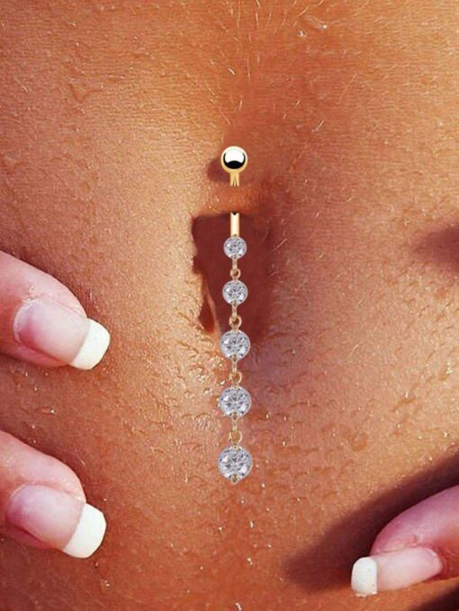 1pc Fashionable Navel Ring For Women, Belly Piercing Jewelry