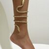 SHEIN 1pc Metal Wrapped Snake Anklet