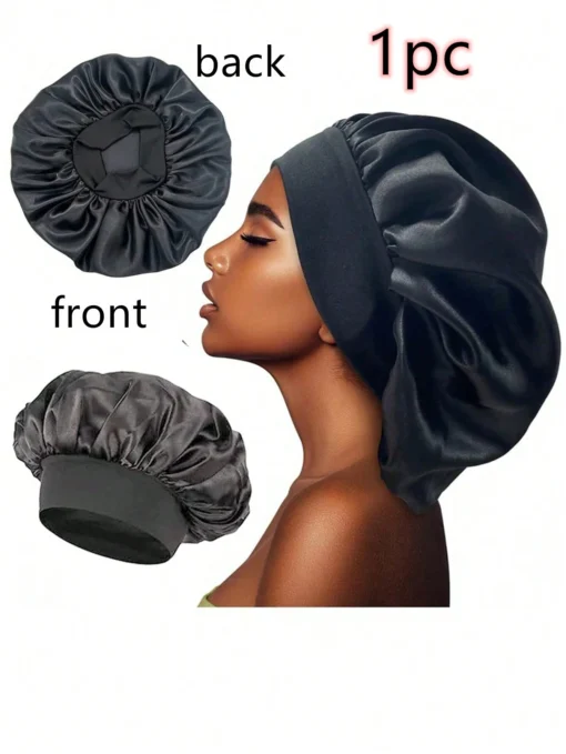 SHEIN 1pc Satin Bonnet Silk Bonnet Hair Bonnet Jumbo Size