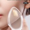 1pc Transparent Waterdrop Shaped Silicone Powder Puff