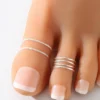 SHEIN 2pcs/set Minimalist Toe Ring