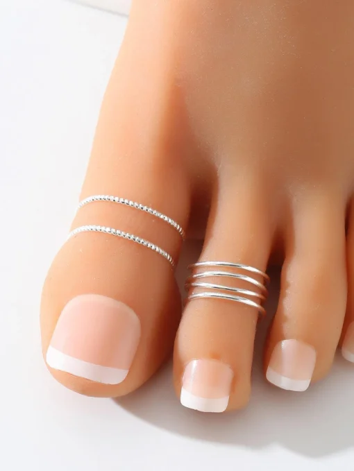 SHEIN 2pcs/set Minimalist Toe Ring