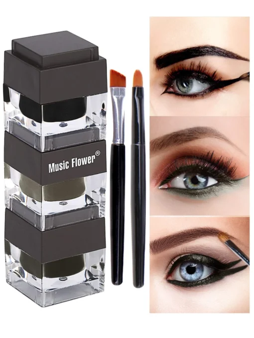 SHEIN 3 In 1 Long-Wearing Waterproof Eyebrow Gel & 2pcs Brush