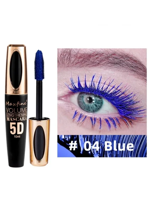 SHEIN 5D Silk Fiber Mascara Waterproof Dense Long-term Effect Is Not Easy To Fade Curl Mascara-Blue