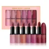 SHEIN 6 Colors Velvet Matte Lipstick Set