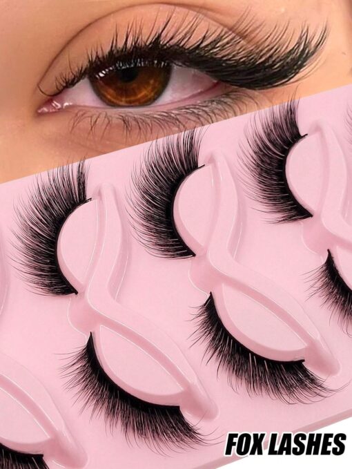 shein Asiteo 5 Pairs Fox Eye Lashes
