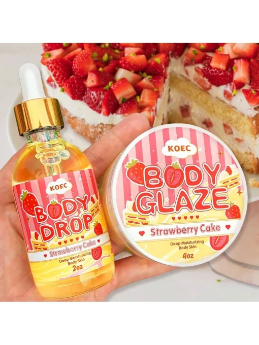 SHEIN KOEC Strawberry Cake Body Glaze & Body Drops Duo Bundle