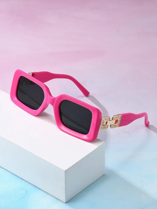 SHEIN Retro Square Plastic Sunglasses, Unisex Fashion Classic Style