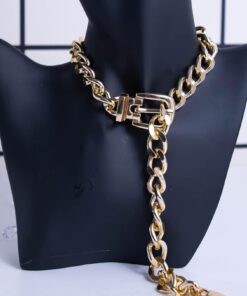 SHEIN 1pc Belt Buckle Necklace Punk Lock Shaped Pendant
