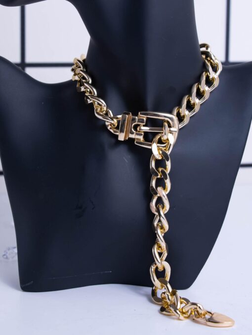SHEIN 1pc Belt Buckle Necklace Punk Lock Shaped Pendant