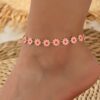 SHEIN 1pc Minimalist Style Daisy Charm Anklet