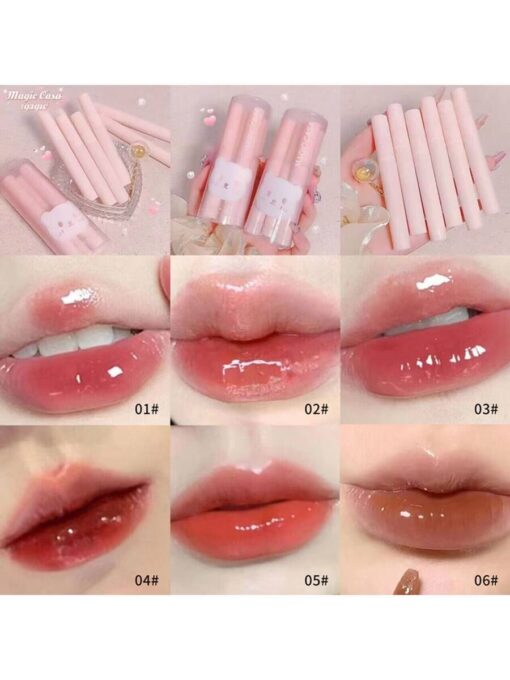 SHEIN Bear Print Lip Gloss Kit 6Pcs