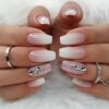 SHEIN Get Glamorous With 24pcs Short Coffin Gradient Glitter Rhinestone Decor Fake Nail