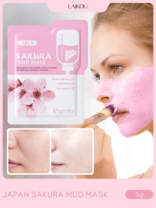 SHEIN 3pcs/5pcs/10pcs/20pcs/60pcs/100pcs Oil Control LAIKOU JAPAN Sakura Mud Mask