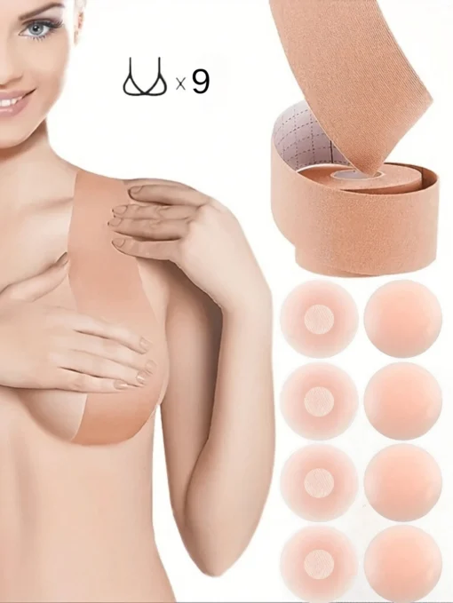 SHEIN 1pc Adhesive Lifting Tape + 4 Pairs Small Nipple Covers