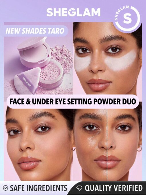 SHEGLAM Insta-Ready Face & Under Eye Setting Powder Duo-Taro