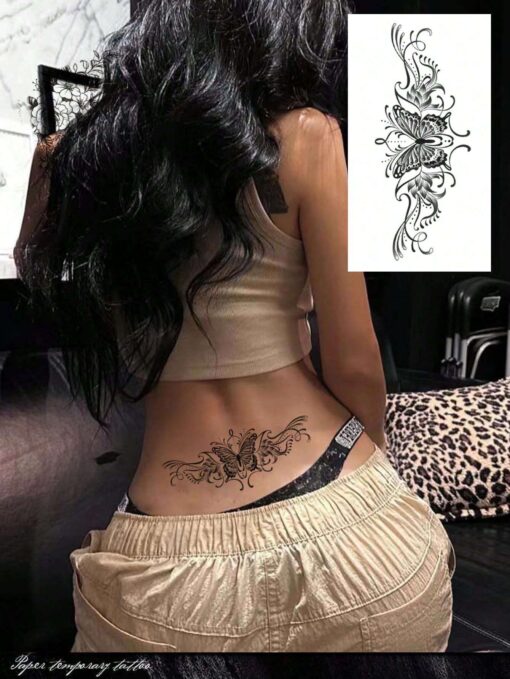 SHEIN Temporary Paper Tattoo Sticker Sexy Butterfly Tattoo