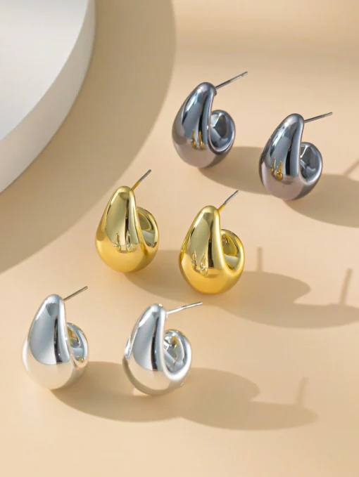 SHEIN Fashion Water Drop Earrings Set For Women Daily Wear