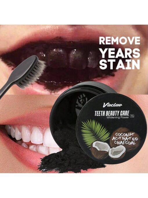 SHEIN 30g Premium Activated Charcoal Teeth Whitening Powder