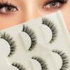 SHEIN 3 Pairs Cat Eye Shape Faux Mink Cross Style False Eyelashes