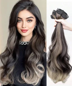 SHEIN 3pcs Clip In Medium Body Wave Synthetic Hair Extension