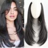 SHEIN 4 Clip V Shaped Layered Natural One-Piece Seamless Hair Extension