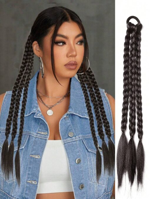 SHEIN 1pc 18inch Ponytail Extension Hair Three Boxing Braids