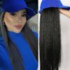 SHEIN Blue Wigs With Hat Baseball Cap With Hair Extensions