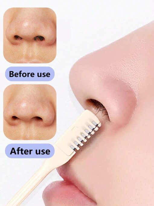 SHEIN Handheld Nose Hair Trimmer, 1pc Solid Cream-coloured