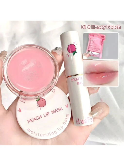 Keke Mood Peach Lip Balm and Lip Mask Set