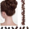 SHEIN Messy Twisted Ponytail Hair Extension With Synthetic Wavy Updo Bun