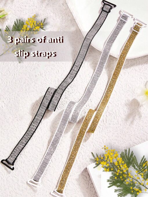 SHEIN 3 Sets Crossed One Shoulder Transparent Women Invisible Bra Strap