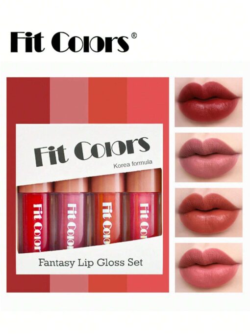 SHEIN Fit Colors Velvet Matte Liquid Lipstick,4Pcs
