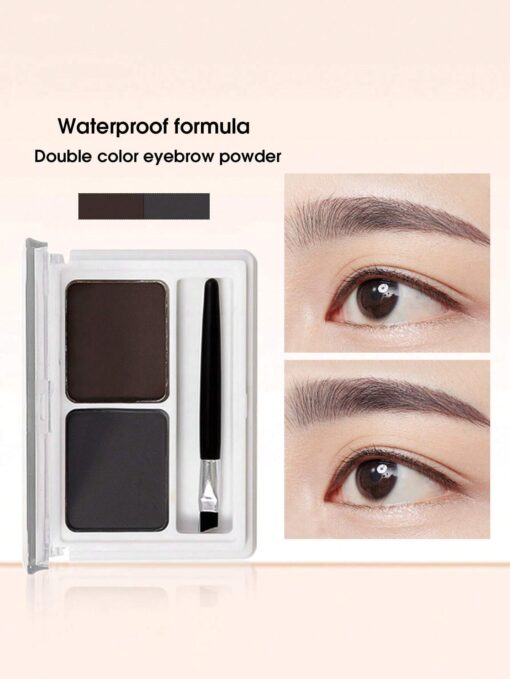 SHEIN Waterproof Eyebrow Powder & Brush Two Colors Long