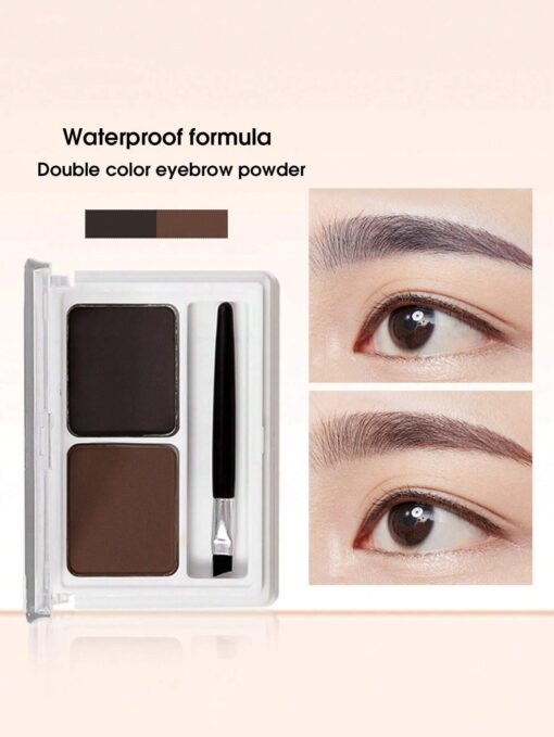 SHEIN Waterproof Eyebrow Powder & Brush Two Colors Long