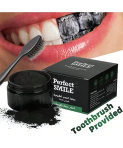 SHEIN Activated Charcoal Powder With Random Toothbrush Color For Teeth WhiteningTeeth