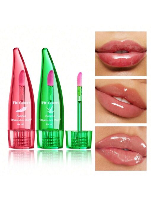 SHEIN 2 Pcs Plumping Temperature Change Lip Oil