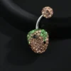 SHEIN 1pc Sexy Stainless Steel Strawberry Belly Button Ring Suitable For Women's Daily Wear (Champagne)