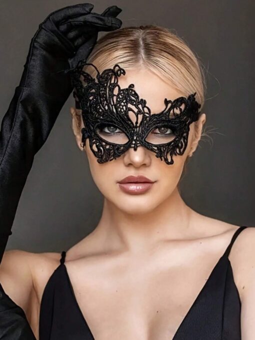 SHEIN 1pc Women's Sexy Accessories Lace Mask Half Face Hollow Mask