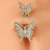 SHEIN Rhinestone Butterfly Decor Belly Ring (Yellow Gold)