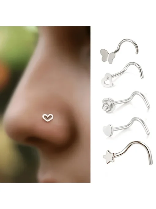 SHEIN SENLANSP 5pcs Stainless Steel Elegant S Shaped