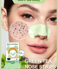 SHEIN SlowSunday Green Tea Blackhead Remover Pore Strips, Deep Cleansing Nose