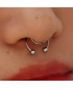 SHEIN 2pcs/Set Fake Septum Nose Hoop Ring