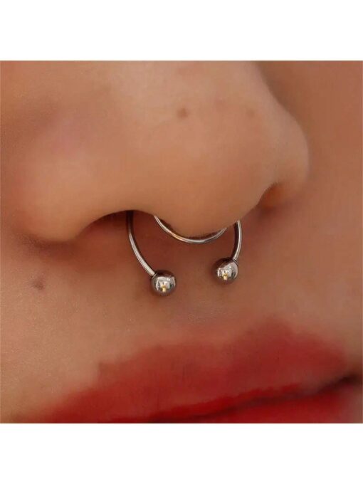SHEIN 2pcs/Set Fake Septum Nose Hoop Ring