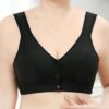 SHEIN Women's Black Front Closure Wirefree Minimalist Comfort Stretch Camisole Bra