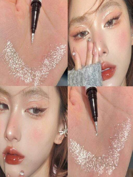 SHEIN DIKALU Fake Silkworm Pen, Lasting Sequin Glitter Not Easy To Take Off Makeup